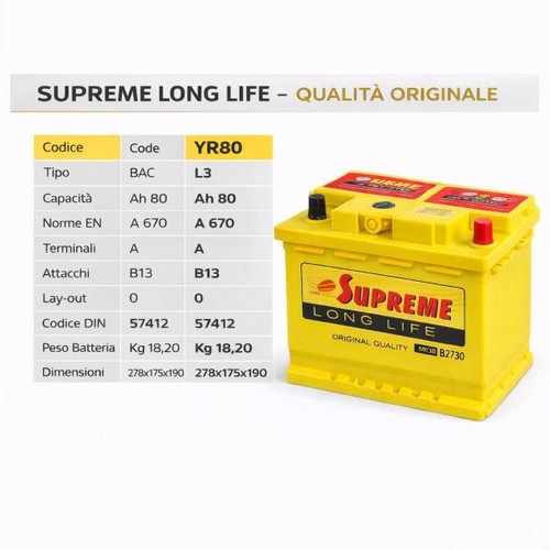 Batteria auto efb 80ah - 80ah, 650a